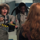Stranger Things kids Dustin and Lucas dressed as Ghostbusters.